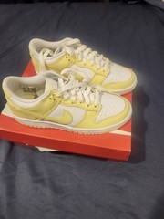 Nike FB9109-126 White/Yellow Dunk Low (GS) Unisex Kids Athletic Sneakers 4Y