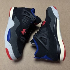 Kid’s Jordan 4 Retro OG (PS) Black/Fire Red-Deep Royal Blue (IB4388 003) Size 1Y
