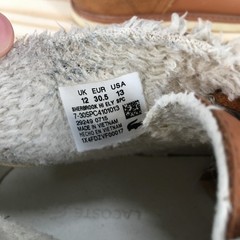 Lacoste Boots Child 13 Brown Leather Suede Sherbrock Hi Ely Chukka Lace Up Flats