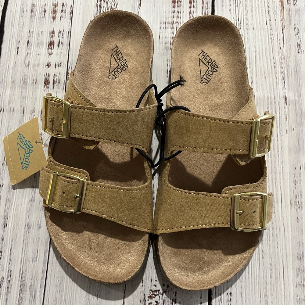 NWT Thereabouts Big Kids’ Sandals-Cognac with Buckle Straps-Size 5
