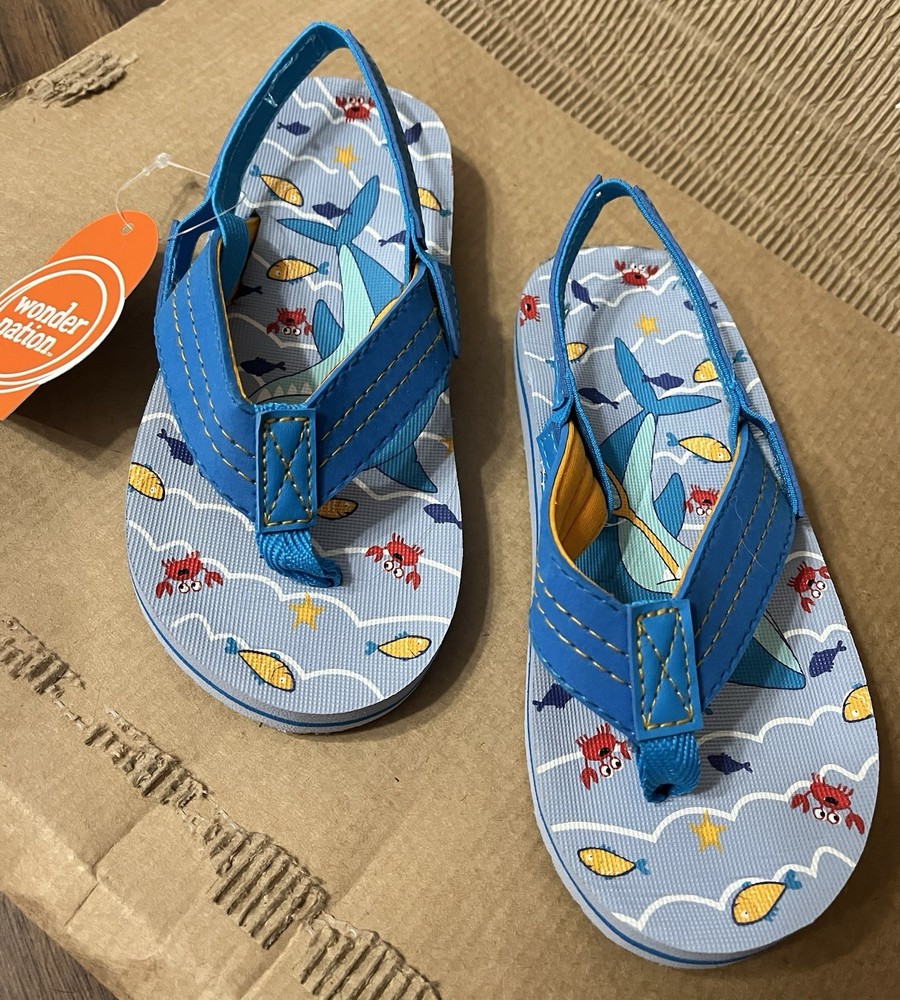 Kid’s Size 11-12 Shark Beach Flip Flops Sandals