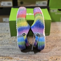 CROCS Classic Lined Spray Tie Dye Clog J6 Fur New Rainbow KIDS