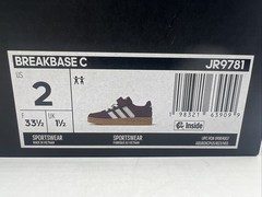 Adidas Breakbase Kid’s Size 2 Red White Adjustable Sneakers JR9781 New