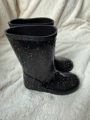 NWD $90 Hunter Little Kid First Classic Giant Glitter Boot Black US11/UK10/EU28