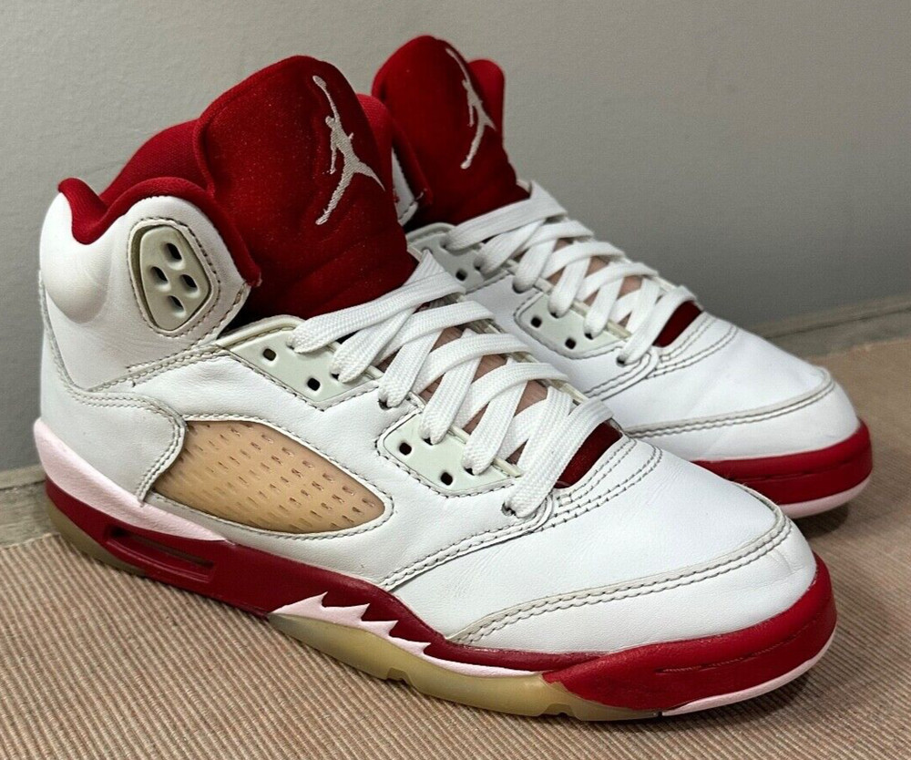 Nike Air Jordan 5 V Retro Pink Red Foam White 440892-106 Youth Shoes size 4Y