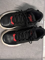 Jordan Max Aura 4 DQ8404-006 Black Red White Youth 6Y Sneaker Synthetic Mid Top
