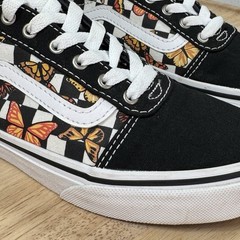 Vans Ward Checkerboard Butterfly Canvas Low Top Lace Up Sneakers Big Kids 3