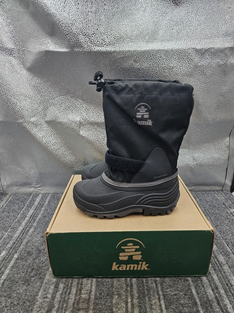 Kamik Waterbug 5 Black Charcoal Kids‘ Waterproof Winter Boots Size 2