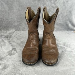 Masterson Boot Co. Brown Leather Cowboy Boots Youth Size 10.5 M Style RB2000C