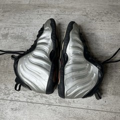 Nike Air Foamposite One Chrome Silver Black GS 3Y Youth Sneakers CN5268-001
