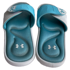 Under Armour Kids Ignite VII Blue/Gray Slide Sandal (Youth Boys or Girls Size 5)
