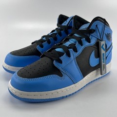Jordan 1 Mid University Blue Black White DQ8423-401 Kids Size 4.5Y GS Sneaker