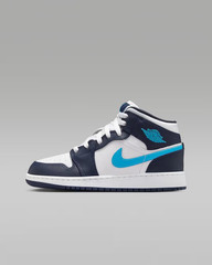 Jordan 1 Flight Mid ‚Obsidian’🔥New Kids Women’s Casual School Shoes DQ8423-404