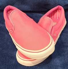 VANS Off The Wall Youth US 3.5M/5W Classic Slip-on Hot Pink EUC **Minor Stains**