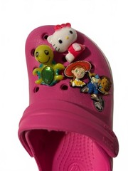 Crocs Kids Classic Clogs Size 6/7 Toddler Pink Slip On Shoes With Charms Jibbitz