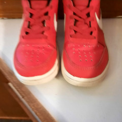 Nike Court Borough Mid 2 Red White Black CD7783-600 Kids Size 12C-VGUC