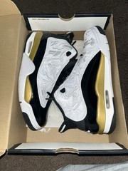 Jordan Air Jordan Dub Zero Sneaker Black White Metallic Gold 7Y Basketball