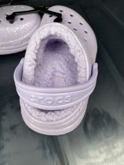 LITTLE KIDS CLASSIC LINED GLITTER CROCS GRAPHIC SIZE 8C NWT