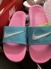 Nike Kawa Slide Gamma Blue White And Pink Size 2Y
