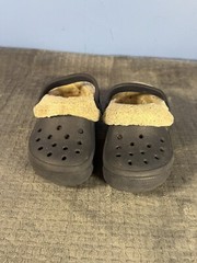 Crocs Mammoth Sherpa Lined Clogs Navy Blue Junior Child Kids Size 6-7
