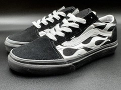 Size 5 – VANS Old Skool Metallic Flame – Black White Brand New!