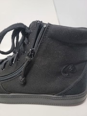 Billy Footwear Black Canvas Adaptive Zip Shoes High Top Easy Access Sneakers