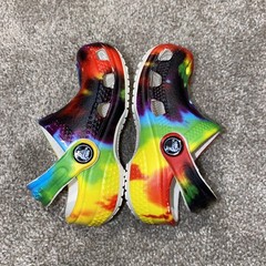 Crocs Rainbow Tie-Dye Littles Clog Sandal Slip-On Multicolor Size 2/3 Summer