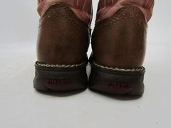 Durango Little Youth Size 12 M Pink Brown Leather Buckaroo Stockman Cowboy Boots