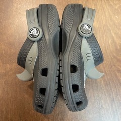 Crocs Fun Lab Classic AM Shark Clog Toddler Size 10 Black Gray Fin Waterproof