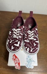 VAN x HARRY POTTER Authentic Elastic Maroon & White Toddler Slip On Sz 9.5