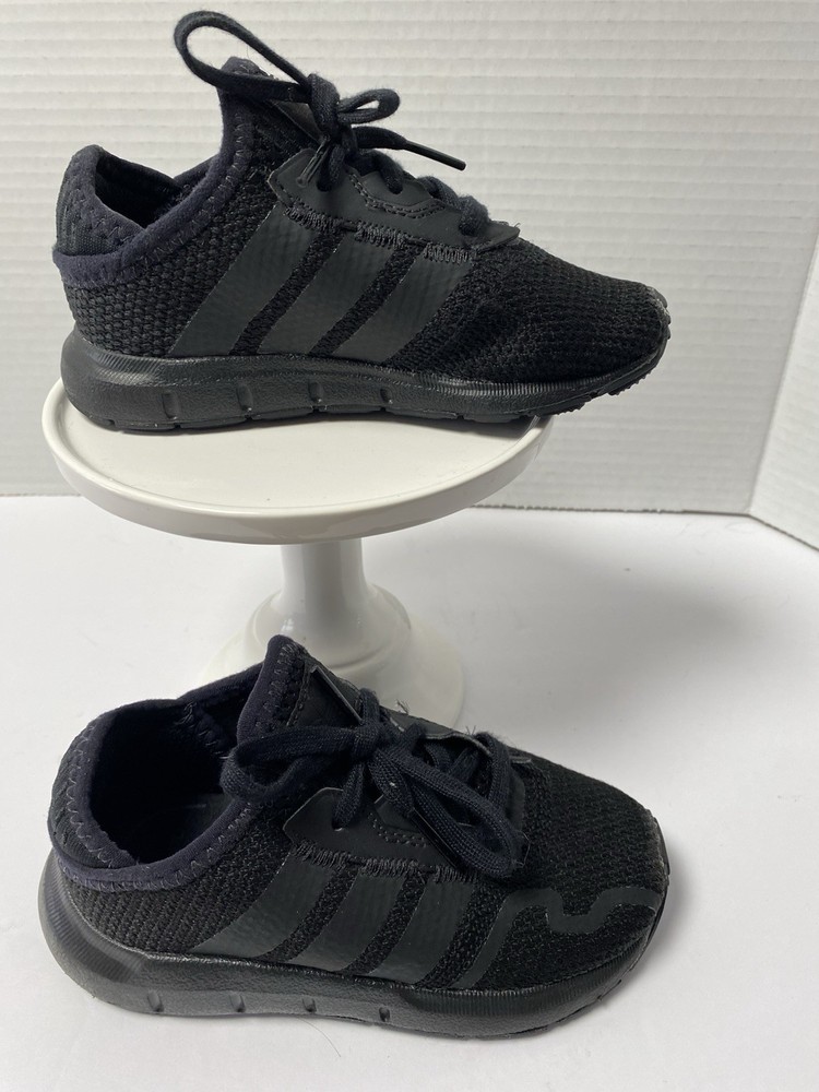 Adidas Ortholite Black Mesh Child Sneakers Swift Run Athletic Sz 8k FY2187