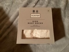 hunter kids boot socks hunter white stich cable small 8-10 kids