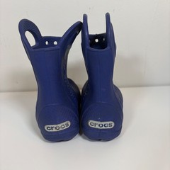 Crocs Kids Handle It Rain Boots Blue Waterproof Pull On C6
