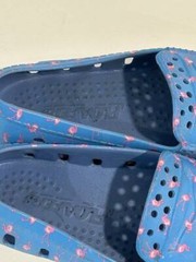 Floafers Kids Prodigy Driver Loafer Slip On Water Shoes Blue Flamingo Print 2