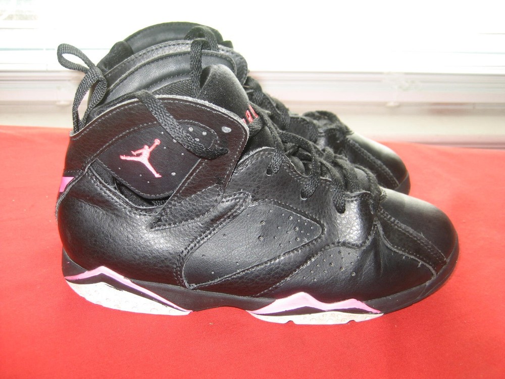 NIKE AIR JORDAN 7 RETRO HYPER BLACK & PINK 442961-018 SNEAKERS SHOES 3Y , EU 35