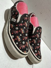 Vans Kids Size 2 Glow In The Dark Flower Butterfly Slip On Shoes