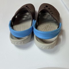 Crocs Clogs Kids Size 8 C8 Brown Blue Slip On Comfort Water Shoes Sandals