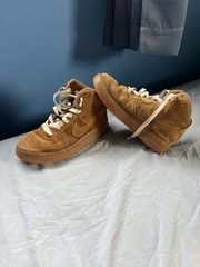 Nike Air Force 1 WB High GS Flax Wheat Suede 807617-701 Youth Size 5Y Kids AF1