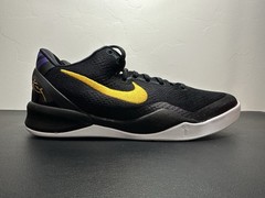 Pre-Owned Nike Kobe 8 Lakers Away Black-University Gold FN0266-002 Size 5.5Y
