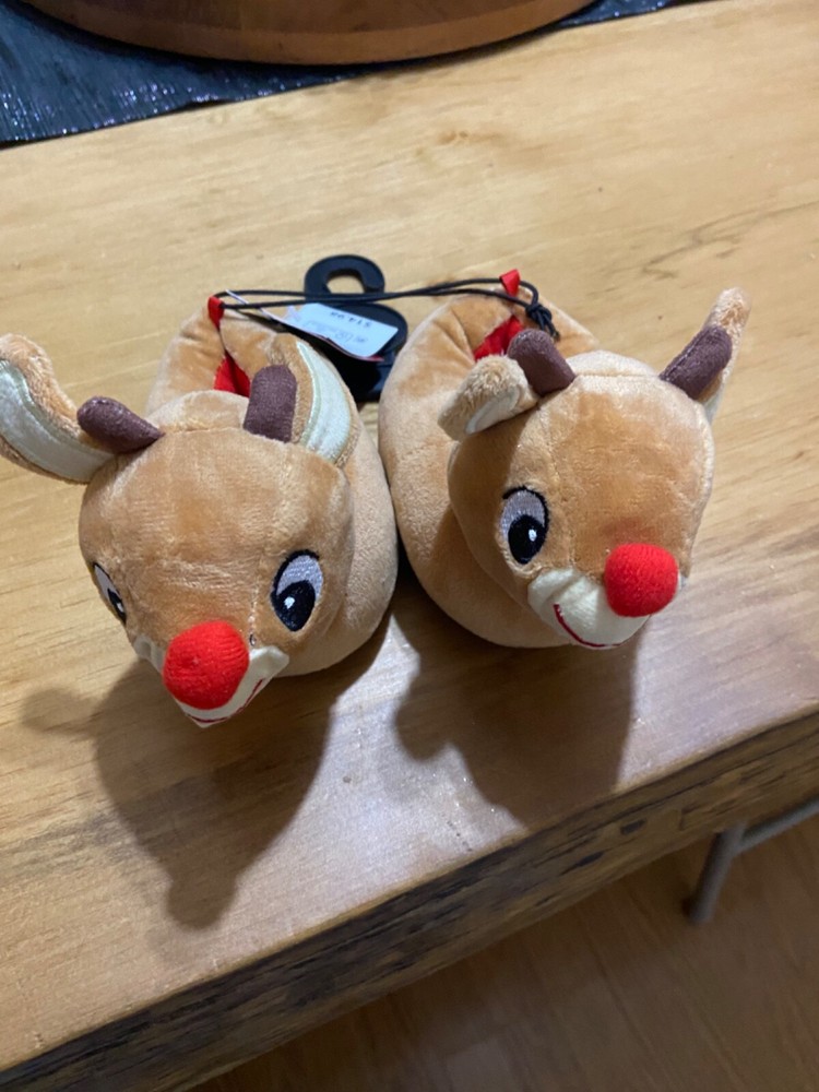 Rudolph Youth multicolor Brown Reindeer 3D NWT size 1