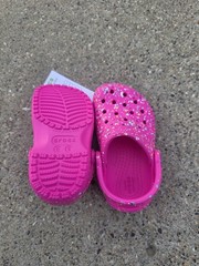 Crocs Classic Clog Kids Pink Multicolor Speckled Slip-On Clog US 5