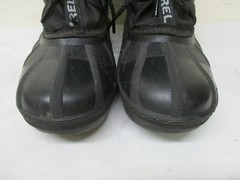 SOREL Canada Black Rubber Canvas Winter Lined Snow Boots Youth Size 4