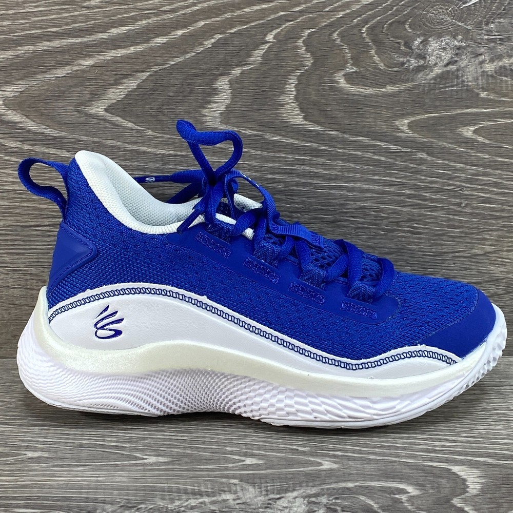 New Under Armour Stephen Curry Flow 8 Royal Blue/White 3023528-402 Kids Size 11