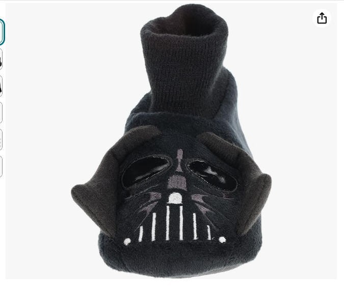 Disney Star Wars Slippers Darth Vader Child toddler kids Large 9-10 NEW w/Tags