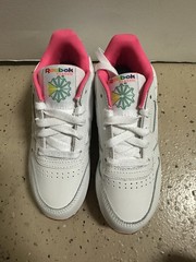Reebok Classic Leather White / Rainbow Accent Little Kids Shoes Size 1 EH2826