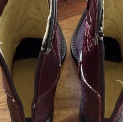 Alamo Toddler Cowboy Boots Size 13 Burgundy Stitched Snip Toe Zip Up