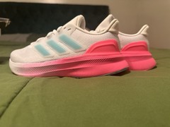 adidas Youth 4.5 Cloudfoam Running Sneakers Teal/Pink /white