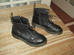 Dr Martens 1460 J Pascal Black Leather Zipper Unisex Youth Combat Boot Size 3