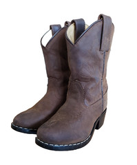 Masterson Boot Co Brown Leather Western Cowboy Boots, Kids Child Size 9
