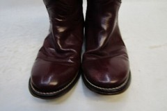 Justin Youth Size 2.5 D Burgundy Leather Cowboy Western Roper Boots